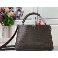 Louis Vuitton LV Women Capucines MM Handbag Brown Crocodilien Brillant Savoir Faire (4)