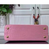 Louis Vuitton LV Women Capucines MM Handbag Pink Crocodilien Brillant Savoir Faire (8)