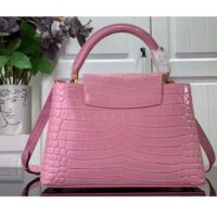 Louis Vuitton LV Women Capucines MM Handbag Pink Crocodilien Brillant Savoir Faire (8)