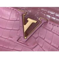 Louis Vuitton LV Women Capucines MM Handbag Pink Crocodilien Brillant Savoir Faire (8)