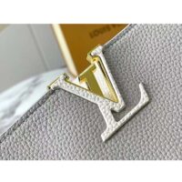 Louis Vuitton LV Women Capucines MM Handbag Steeple Gray Greige Taurillon Leather (4)