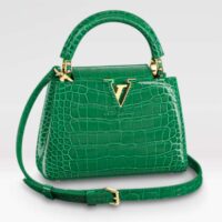 Louis Vuitton LV Women Capucines Mini Handbag Green Crocodilien Brillant Savoir Faire (1)