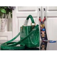 Louis Vuitton LV Women Capucines Mini Handbag Green Crocodilien Brillant Savoir Faire (1)