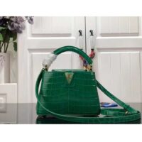 Louis Vuitton LV Women Capucines Mini Handbag Green Crocodilien Brillant Savoir Faire (1)