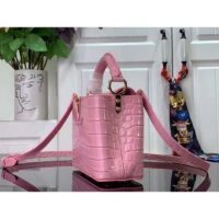 Louis Vuitton LV Women Capucines Mini Handbag Pink Crocodilien Brillant Savoir Faire (6)