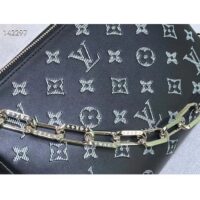 Louis Vuitton LV Women Coussin MM Handbag Black Gray Lambskin (8)