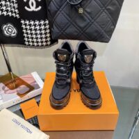 Louis Vuitton LV Women Star Trail Ankle Boot Black Mix Materials Treaded Rubber 9.5 Cm Heel (9)