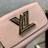 Louis Vuitton LV Women Twist MM Handbag Kaki Quartz White Epi Grained Cowhide (1)