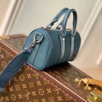 Louis Vuitton Unisex Keepall XS Travel Bag Blue Aerogram Cowhide Leather (2)