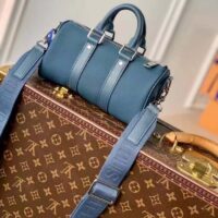 Louis Vuitton Unisex Keepall XS Travel Bag Blue Aerogram Cowhide Leather (2)