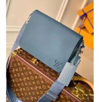 Louis Vuitton Unisex LV Takeoff Messenger Navy Blue Aerogram Cowhide Leather (9)