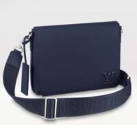 Louis Vuitton Unisex LV Takeoff Messenger Navy Blue Aerogram Cowhide Leather (9)