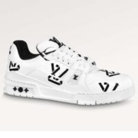 Louis Vuitton Unisex LV Trainer Sneaker Black Mix Sustainable Materials Monogram Flowers (2)