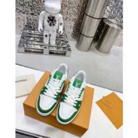 Louis Vuitton Unisex LV Trainer Sneaker Green Mini Monogram Embossed Calf Leather (10)