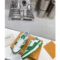 Louis Vuitton Unisex LV Trainer Sneaker Green Mini Monogram Embossed Calf Leather (10)