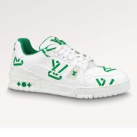 Louis Vuitton Unisex LV Trainer Sneaker Green Mix Sustainable Materials Monogram Flowers (6)