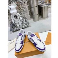 Louis Vuitton Unisex LV Trainer Sneaker Purple Mini Monogram Embossed Calf Leather (2)