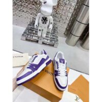 Louis Vuitton Unisex LV Trainer Sneaker Purple Mini Monogram Embossed Calf Leather (2)