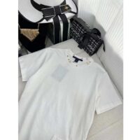 Louis Vuitton Women LV Side Strap T-Shirt Cotton White Regular Fit (13)