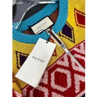 Gucci Women GG Wool Jacquard Zip Jacket Multicolor Geometric Motif Wool Bunny Label (11)