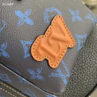 Louis Vuitton LV Unisex Christopher MM Backpack Blue Monogram Coated Canvas (14)