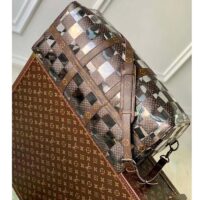 Louis Vuitton LV Unisex Keepall Bandoulière 50 Travel Bag Monogram Chess Coated Canvas PVC (7)