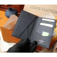 Louis Vuitton LV Unisex Pocket Organizer Blue Monogram Coated Canvas Outside Pocket (3)