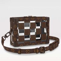 Louis Vuitton LV Unisex Slim Soft Trunk Brown Monogram Chess Coated Canvas PVC (8)