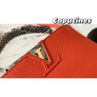 Louis Vuitton LV Women Capucines Mini Handbag Orange Taurillon Leather Python Skin (5)