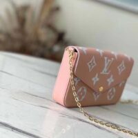 Louis Vuitton LV Women Félicie Pochette Pink Cream Monogram Empreinte Embossed Supple Grained Cowhide (1)