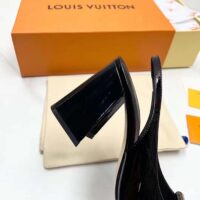 Louis Vuitton LV Women Shake Slingback Pump Black Patent Calf Leather Lambskin 9.5 Cm Heel (8)