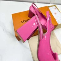 Louis Vuitton LV Women Shake Slingback Pump Pink Patent Calf Leather Lambskin 9.5 Cm Heel (5)