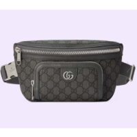 Gucci GG Unisex Ophidia Belt Bag Grey Black GG Supreme Canvas Double G (1)