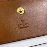 Gucci Unisex GG Marmont Card Case Wallet Light Brown GG Matelassé Leather Double G (7)