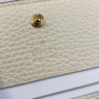 Gucci Unisex GG Marmont Card Case Wallet White Double G Beige Ebony Supreme Canvas (6)