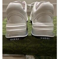 Gucci Unisex GG Run Sneaker White Leather Blue Mid Heel Red Interlocking G 6 Cm Heel (11)