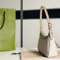 Gucci Women Ophidia Small Handbag Beige White GG Supreme Canvas Double G (7)