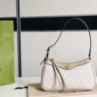 Gucci Women Ophidia Small Handbag Beige White GG Supreme Canvas Double G (7)