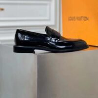 Louis Vuitton LV Men Vendome Flex Loafer Black Waxed Calf Leather Monogram Canvas (10)