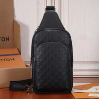 Louis Vuitton LV Unisex Avenue Sling Bag Black Damier Infini Cowhide Leather (17)