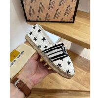 Louis Vuitton LV Unisex Starboard Flat Espadrillas Black White Printed Canvas Rope Rubber (8)