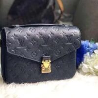 Louis Vuitton LV Women Pochette Métis Bag Black Monogram Grained Cowhide Leather (4)