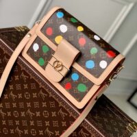 Louis Vuitton Unisex LVxYK Dauphine MM Monogram Coated Canvas 3D Painted Dots Print (1)