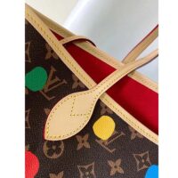 Louis Vuitton Unisex LVxYK Neverfull MM Tote Monogram Coated Canvas 3D Painted Dots Print (14)