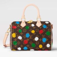 Louis Vuitton Unisex LVxYK Speedy Bandoulière 25 Monogram Coated Canvas 3D Painted Dots Print (11)