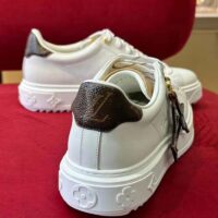 Louis Vuitton Women LV Time Out Sneaker Ecru Beige Mix Materials Monogram Flower (2)