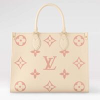 Louis Vuitton Women OnTheGo MM Tote Pink Embossed Supple Grained Cowhide Leather (1)