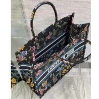 Dior Women CD Large Book Tote Black Multicolor Dior Petites Fleurs Embroidery (1)