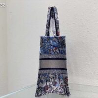 Dior Women CD Large Book Tote Denim Multicolor Jardin Magique Embroidery (7)