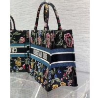 Dior Women CD Medium Book Tote Black Multicolor Dior Petites Fleurs Embroidery (10)